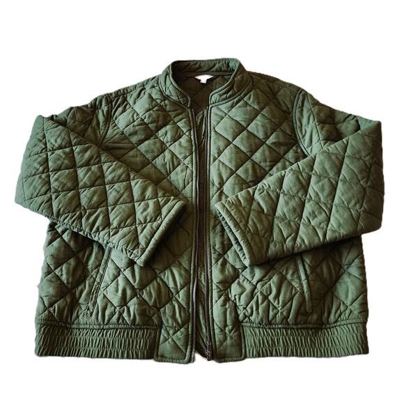 Time And Tru Diamond Quilted Zip Bomber Jacket XXL - Picture 4 of 11